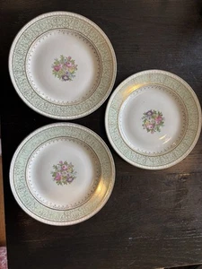 Homer Laughlin Georgian Eggshell Green Salad Plates Set Of 3 - Picture 1 of 7
