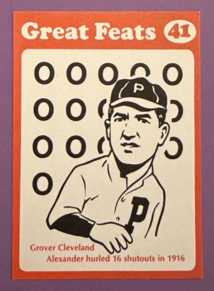 1972 Laughlin Great Feats Baseball Card w/Red Border Grover C. Alexander #41 HOF - Image 1 of 2