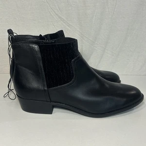 Torrid Black Boots Size 11.5WW Extra Wide Lug Chelsea Ankle Booties Side Zip - Picture 1 of 7