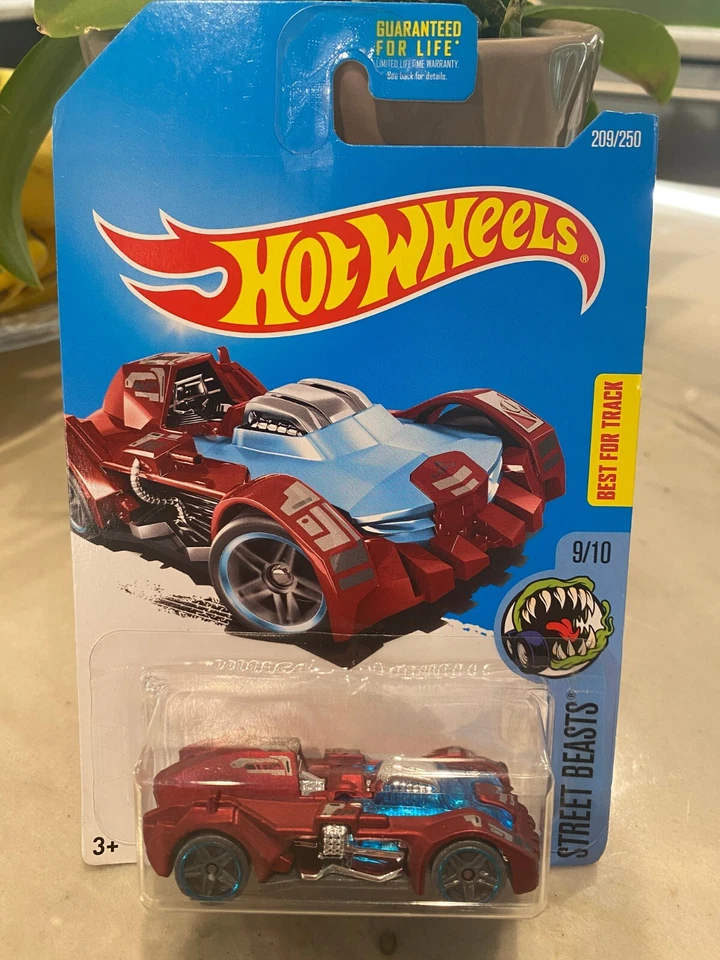 2016 Hot Wheels #209 Strada Animali 9/10 TURBOT Raso Rosso Variante W/Grigio - Immagine 1 di 1