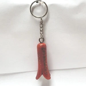 Vintage Los Ángeles Chile Keychain Handmade Wood Key Chain Ring - Picture 1 of 9