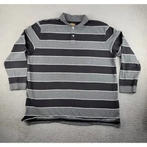 The Foundry Long Sleeve Shirt Men's 2XL Gray Polo Striped Preppy Casual - Picture 1 of 5