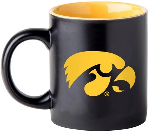 Two Toned Matte Black Coffee Mug, Inner Team Color (Iowa Hawkeyes) Cover