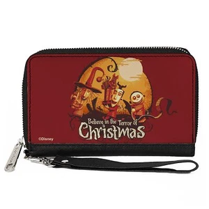 Womens PU Zip Around Wallet Rectangle Nightmare Before Christmas Lock Shock - Picture 1 of 9