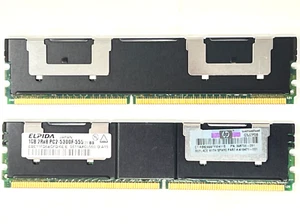 2 pack Elpida 1GB DDR2 EBE11FD8AGFD-6E-E 5300(667) Fully-Buffered ECC Server RAM - Picture 1 of 3