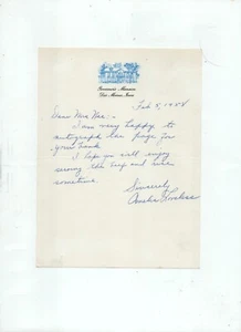 signed 1958 letter by Amelia Loveless, wife of Iowa Governor Herschel Loveless - Picture 1 of 3