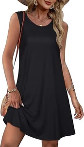 Summer Dresses for Women Casual Sleeveless Flowy Boho Beach Dress with Pockets - Picture 1 of 54