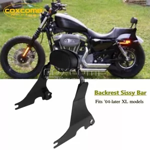 For Harley-Davidson XL883 Detachables Sissy Bar + Short Passenger Backrest Pad - Foto 1 di 11