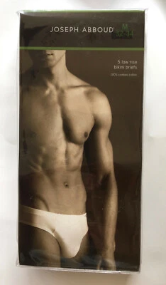 Joseph Abboud 5 Pack Mens Low Rise Sports Briefs Bikini Cotton NIP Medium White - Image 1 of 4