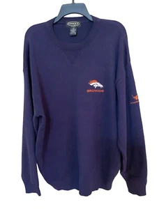Tundra Denver Broncos NFL Football Sweater Sweatshirt Navy Blue Mens Size L - Picture 1 of 7