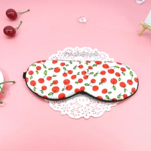 Cherry Pattern Silk Sleep Eye Mask Travel Sleeping Aid Relax Eye Shade Cover - Picture 1 of 3