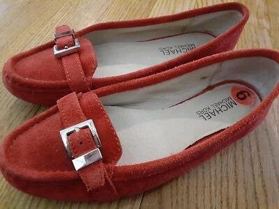Michael Kors 6 M Mujer Mocasines Mocasín ME14E Cuero Rojo Superior Goma Suela Foto 1 de 4