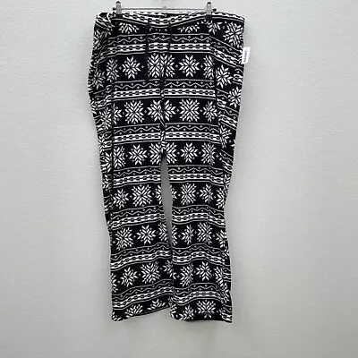 Old Navy Intimates Black White Snowflake Fleece Pajama Pants Womens size XXL NEW - Image 1 of 4