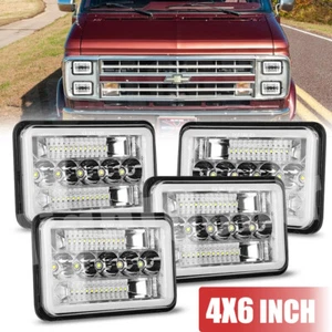 4PCS 4X6" LED Headlights Hi/Lo Beam For Chevrolet Camaro 1982-1992 Truck Blazer - Picture 1 of 10