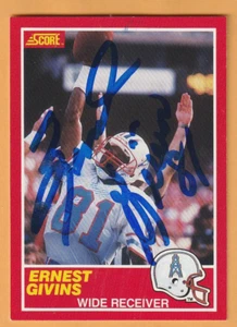 Ernest Givins Houston Oilers AUTO Signed 1989 Score Louisville Cardinals 3I - Picture 1 of 2