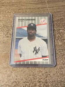 1989 Fleer Update #U-53 Deion Sanders RC Rookie Yankees