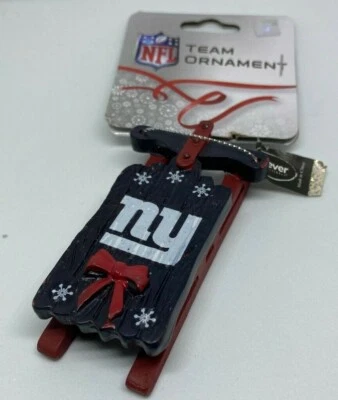 Equipo NFL Adorno de Navidad Trineo New York Giants Big Blue Fútbol Para Siempre NUEVO Foto 1 de 3