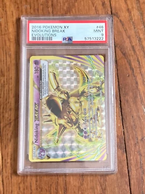 2016 Pokemon XY Evolutions Nidoking Break Holo Foil Card 46/108 PSA 9 Mint - Image 1 of 3