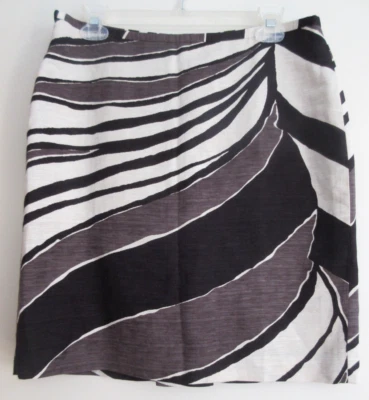 Ann Taylor Silk Linen Multicolor Pencil  Slits Zebra Print Career Office 10P NWT - Image 1 of 4