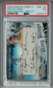 PSA 7 Urijah Faber 2008 Donruss Americana RKUF Rookie Card Dir.Cut Auto #36/100