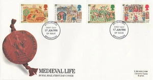 (95389) CLEARANCE GB FDC Domesday Medieval Life Bristelmestune Brighton 1986 - Picture 1 of 2