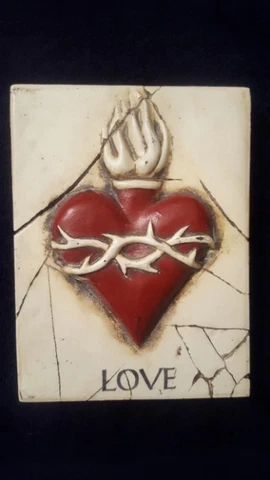 Sid Dickens Memory Tile Block 1996  "Love and Sacred Heart Red"  PQ39 Retired Cover