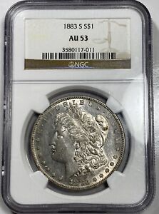 1883-S $1 Morgan Silver Dollar Tough Date NGC AU 53 Item 5303