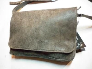 BORSA A TRACOLLA UOMO IN VERA PELLE ARTIGIANATO ITALIANO, MOD: GRG - CRACK BN - Imagen 1 de 3
