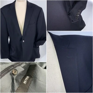 Hugo Boss Pasolini Blazer 44R Blue Super 100s Wool 2B 2V Md USA Mint YGI F3-35 - Picture 1 of 14