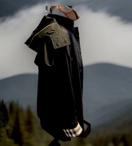 Burberry Britcoat With Removable Wool Lining And Hood ,Black Size P12 Large❤️ - Picture 1 of 12