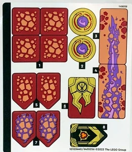 LEGO STICKER SHEET 71793 HEATWAVE TRANSFORMING LAVA DRAGON frm set New & Genuine - Picture 1 of 1