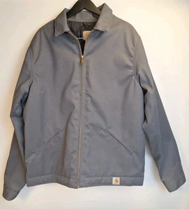Vtg Carhartt J293 Black/Gray Zip Jacket Mens Large Tall Workwear Quilt Lined - Picture 1 of 15