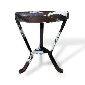 Antique Industrial 12” Cast Iron Dairy Stool Star Cut Out 1900s Farmhouse Barn - Picture 1 of 6