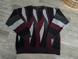 Vintage Protege Sweater Mens M 3D Knit Context Y2K Made In USA EUC Coogi Style - Picture 1 of 16