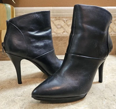 Botines Tahari para mujer talla 9 cuero negro tacón de 4"  Foto 1 de 4