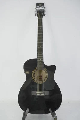 Rogue RA-090 Concert Cutaway Acoustic-Electric Guitar Black - Image 1 of 4