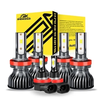 For Pontiac G6 2005 2006 2007 Combo LED Headlights Bulbs High Low + Fog Lights - Изображение 1 из 4