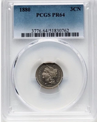 1880 3CN PCGS PR64 - Three Cent Nickel - Image 1 of 4