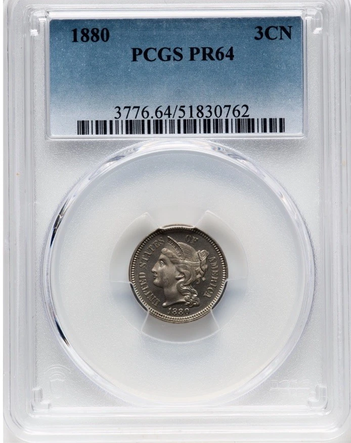 1880 3CN PCGS PR64 - Three Cent Nickel - Image 1 of 4