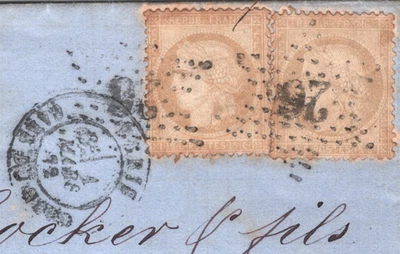 FRANCE CLASSIC Cover Paris *WAFER SEAL* 1872 Sheffield GB {samwells-covers}YZ153 - Image 1 of 4