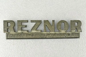 Vintage Reznor Gas Heater Furnace Mercer PA Metal Emblem Badge Nameplate Tag 6" - Picture 1 of 7