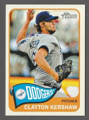 CLAYTON KERSHAW 2014 Topps Heritage ACTION SP 300 300B Dodgers Image Variation 3 - Image 1 of 2