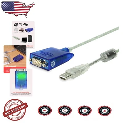 High-Speed USB to Serial Cable, FTDI, 9-Pin DB9, Win11 Mac Linux, LED Status - Image 1 of 4