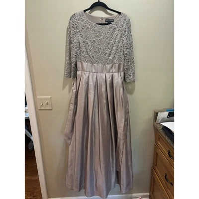 Maxi Vestido Jessica Howard Mujer Talla 10 Metálico Champagne Encaje Fiesta Noche Foto 1 de 4