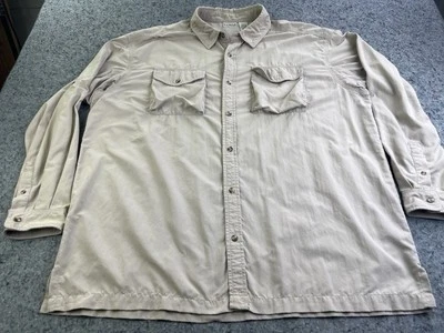 Vintage 90’s L.L. Bean Nylon Utility Shirt XL Khaki Long Sleeve Outdoor Work Y2K - Image 1 of 4