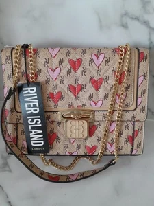River Island Heart Monogram Cross Body bag new with tags - Picture 1 of 3