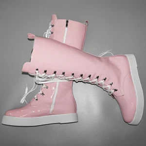 Plus Size Shoes Women's Patent Leather Knee High Snow Boots Big Size Pumps Shoes - Picture 1 of 27