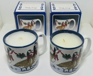 SPRUCE GOOSE Candle Coffee Mug SET of 2 Cinnamon Scented Ceramic Cup CHRISTMAS - Picture 1 of 2