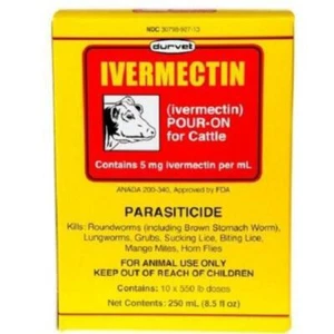 Durvet  Pour On Parasiticide for Cattle 250mL - Picture 1 of 2