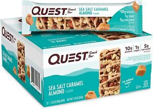 Quest Nutrition Sea Salt Caramel Almond Snack Bar, High Protein, Keto, 12-Count